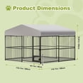thumbnail image 7 of EuKer Outdoor Dog Kennel with Roof, 10x10x6 ft Heavy-Duty Dog Cage W/Safety Locks & Stainless Steel Bowls for Garden, Backyard, 7 of 7