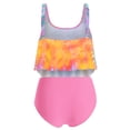 thumbnail image 2 of Rosegal Women Swimsuit Plus Size Ruched Overlay Padded Tankini Swimwear Multi 3X, 2 of 4