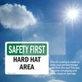 thumbnail image 6 of (2 Pack) Hard Hat Area OSHA Safety First Sign 7 Inch X 5 Inch Vinyl Label Decal Sticker Weather Resistant, UV Protected for Workplace, Business, and Construction Site, Made in the USA, 6 of 7