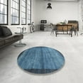 thumbnail image 4 of Ahgly Company Machine Washable Indoor Rectangle Contemporary Blue Jay Blue Area Rugs, 7' x 9', 4 of 7