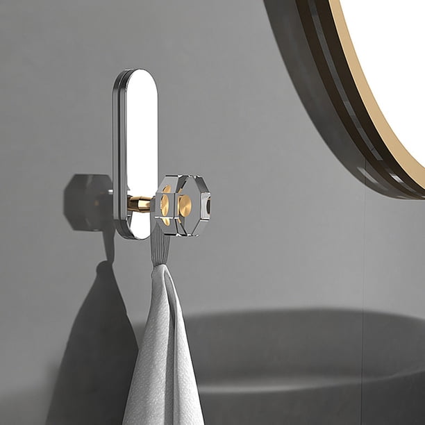 Gancho de pared adhesivo 304 acero inoxidable | Organizador de baño de cocina | Soporte metálico versátil | Base de cerámica resistente | Fácil de instalar | Ahorro de espacio | 1 paquete |