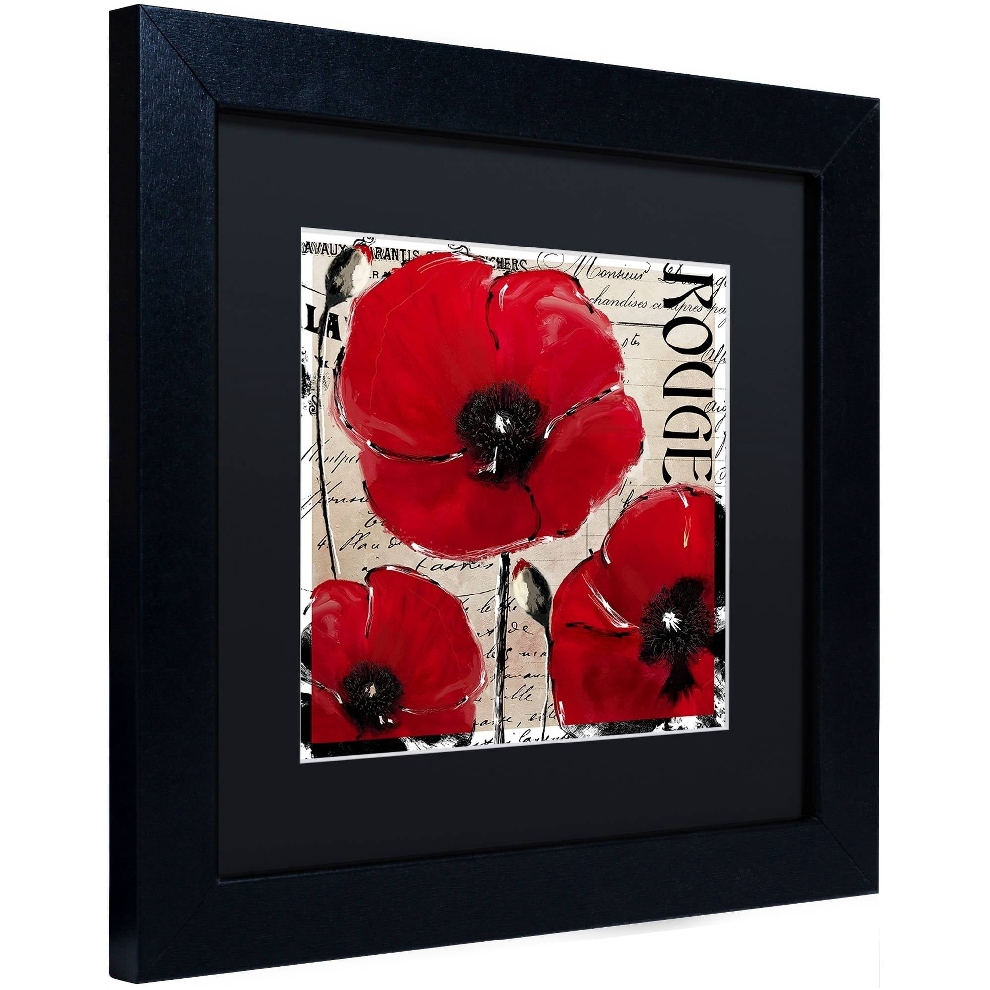 Trademark Fine Art "Rouge Two" Canvas Art by Color Bakery Black Matte, Black Frame