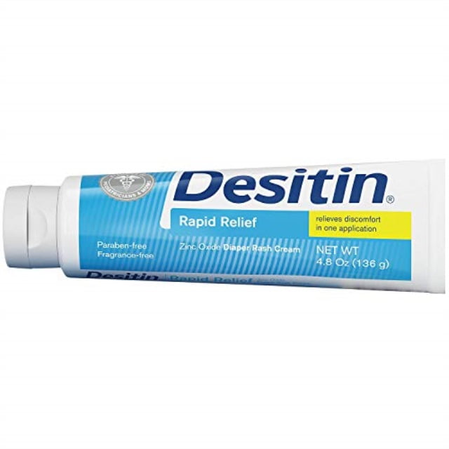 Desitin Rapid Relief Zinc Oxide Treat Diaper Cream Paraben-Free 4oz, 3-Pack