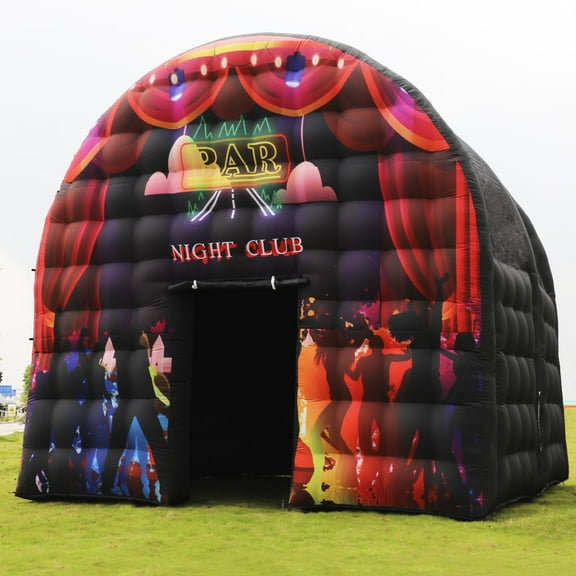 Large Black Inkjet Inflatable Tent(15x15x14FT) Includes Blower Square Gazebo Event Room Large Inflatable Party Tent for Backyard,Outdoor EventsParties, Shows, Events, and Commercial Use