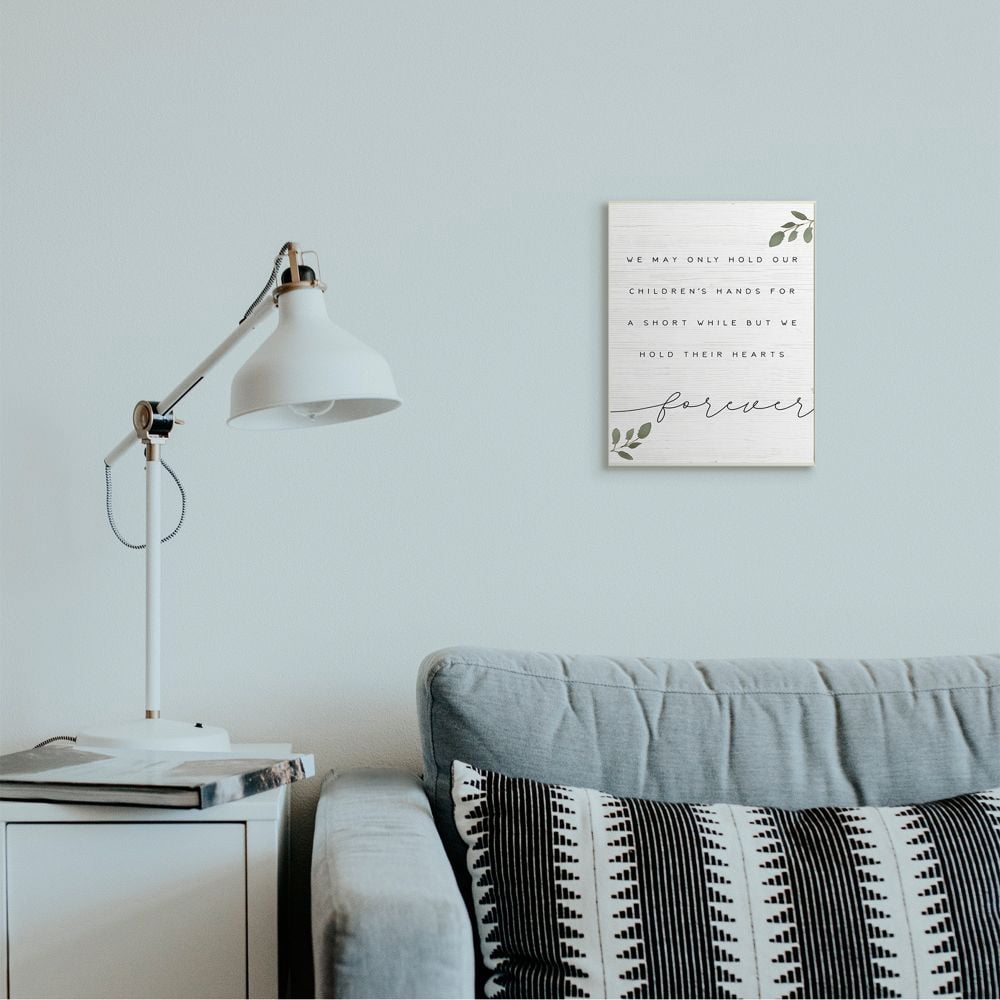 Stupell Industries We Hold Our Children's Hearts and Hands Family Phrase Wall Plaque Design by Daphne Polselli