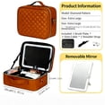 thumbnail image 2 of Makeup Bag with LED Mirror, Travel Cosmetic Organizer Case, White 10.04 x 8.86 x 4.72 in, 2 of 11