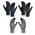 thumbnail image 2 of Htwon Winter Gloves Men Touchscreen Winter Work Gloves Warm Fleece Gloves Soft Lining Elastic Cuff Glove (Navy Blue), 2 of 13