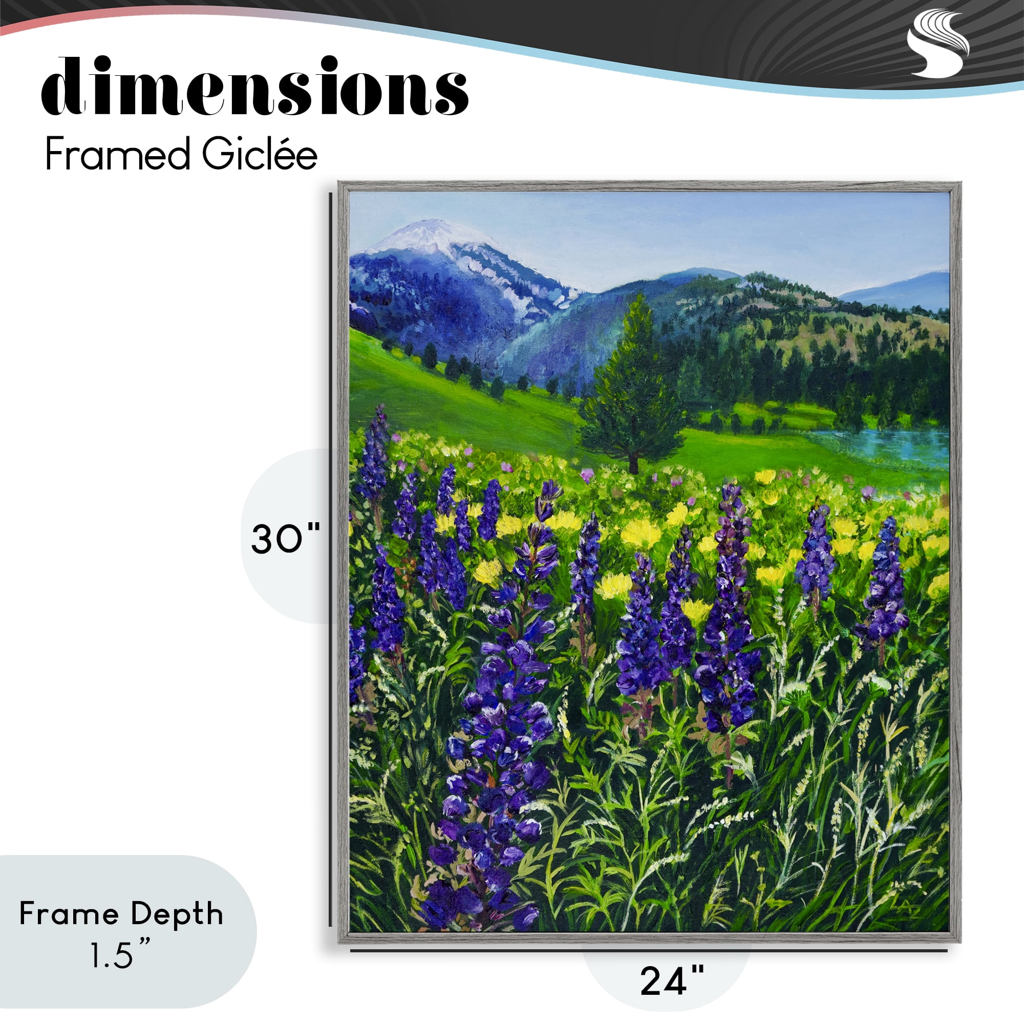 Stupell Industries Flower Speckled Valley Gray Framed Giclee Art, design by Lee Ann Zirbes
