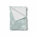 thumbnail image 2 of Aqua Soft Flannel Fleece Throw Blanket, Beach Theme Design Shells Starfishes Flip Flops Glasses Summer Holiday Image, Cozy Plush for Indoor and Outdoor Use, 50" x 60", Seafoam and White, by Ambesonne, 2 of 6