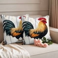 thumbnail image 2 of Vintage Rooster Outdoor Waterproof Pillow Covers, Watercolor Retro Farmhouse Rooster Decorative Square Throw Pillowcase Sofa Cushion Sham for Patio/Couch/Chair, 26"x26" 2 Pack, 2 of 8