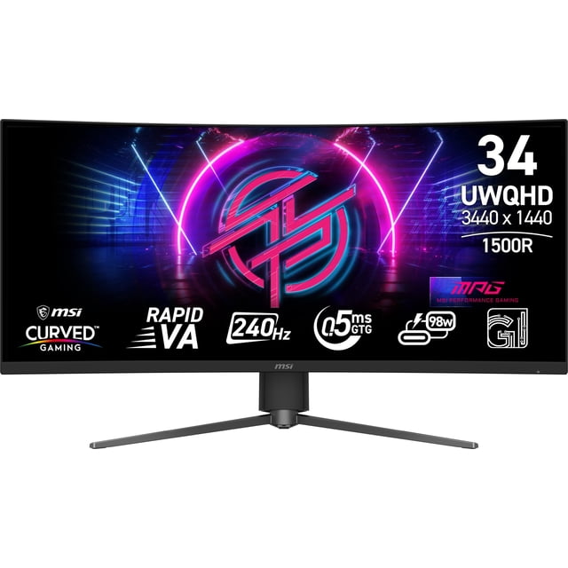 MSI 346CQRF X24 Monitor LCD para Juegos con Pantalla Curva UWQHD de 34", 21:9