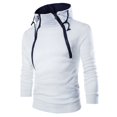 thumbnail image 3 of Sudadera con capucha de manga larga para hombre, suéter con cremallera, cuello alto, chaqueta superior, abrigo, color negro, 3 of 3