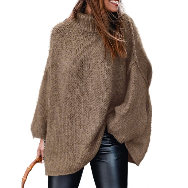 Suéter PRETTYGARDEN 2025 Otoño Cuello Alto de Punto Grueso Talle S