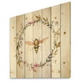 thumbnail image 2 of Designart 'Wildflowers Wreath and A Bee' Farmhouse Print on Natural Pine Wood, 2 of 5