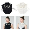 thumbnail image 2 of Women False Lapel Collar Pearls Spread False Collar Half Shirt Collar, 2 of 18