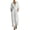 White, variant on Jumpsuits for Women Dressy Wrap Front V-Neck 3/4 Sleeve Jumpers Wide Leg Rompers for Work Office Business Black L