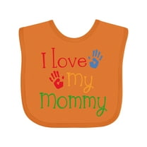 Inktastic I Love My Mommy Handprints Boys or Girls Baby Bib