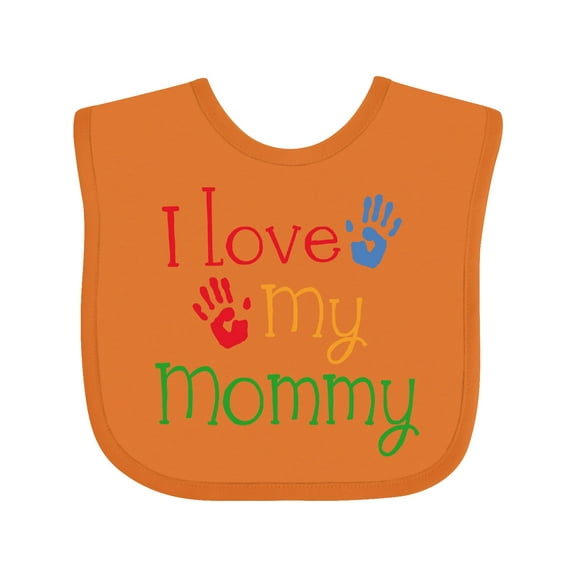 Inktastic I Love My Mommy Handprints Boys or Girls Baby Bib
