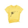 thumbnail image 3 of Nlife Women Dandelion Print T-shirt Graphic Short Sleeve Tees Crew Neck Casual Top, 3 of 7