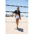 thumbnail image 5 of Cali1850 Women's Casual Linen Shorts - Drawstring Smocked Waist Oceanside Lounge Beach Printed Pants with Pockets, 5 of 7