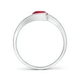 thumbnail image 2 of ANGARA Natural Semi Bezel-Set Solitaire Round Ruby Bypass Ring in 14K White Gold for Women (Size-5.5mm) | July Birthstone, Birthday, Anniversary, Jewelry Gift for Women | Natural Ruby Ring, 2 of 10