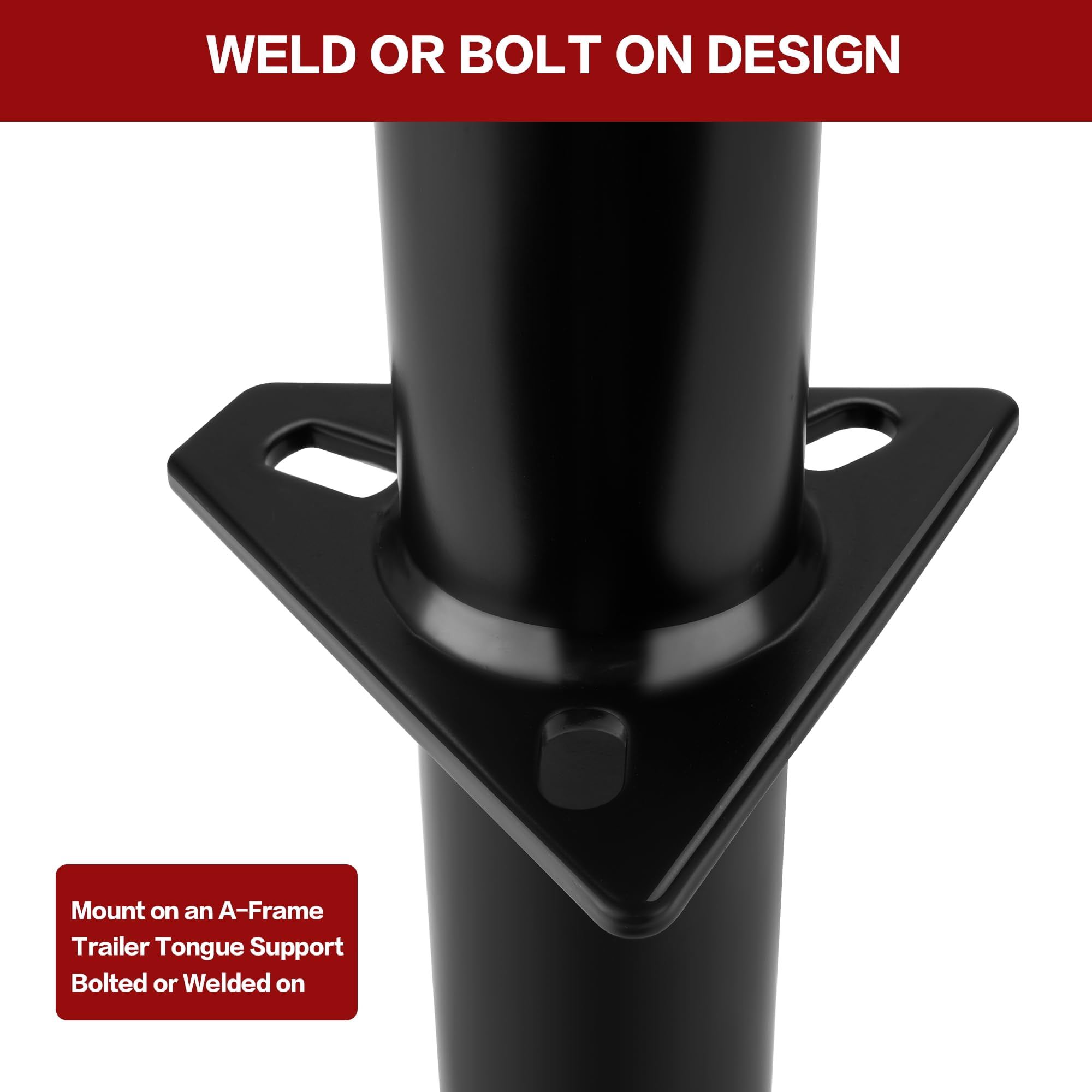 TYT Heavy Duty 5000 lbs A-Frame Trailer Jack with 15" Top-Wind Vertical Travel, Black Sandblast Coating, and Foot Plate for RVs, Boat, Utility, and Camping Trailers