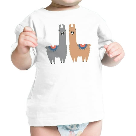 

Llama Pattern Infant Gift Tee Shirt White