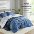 thumbnail image 4 of Mainstays 8-Piece Bed in a Bag Comforter Set with Sheets and Blanket, Indigo, Queen, 4 of 14