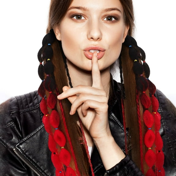 LOLIPPYY 2Pcs Gradient Color Ponytail Hair Extensions Soft Faux Hair with Elastic Band for Parties and Daily Wear