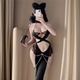 thumbnail image 2 of Lencería sexy sexy cadena encantadora Catwoman traje uniforme tentación puro deseo perspectiva sin pijamas, 2 of 4