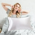thumbnail image 6 of Silk Pillowcase, Reversible Sateen Pillow Cover, Smooth Fabric Reduces Sleep Creases, For Bedroom Comfort, Homeowners, 6 of 6