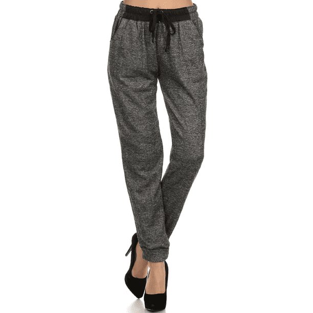 Simlu - Women's Jogger Terry Lounge Long Jersey Pant Drawstring Elastic / Cotton Sweat Pants