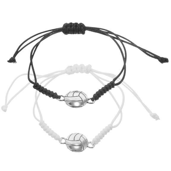 ETHZZLE volleyball bracelets for teen girls Volleyball Bracelet Rope Black 2Pcs