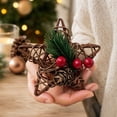 thumbnail image 6 of 2026 Christmas Home Party Decoration Rattan Star Christmas Ornament Woven Star Hanging Decoration With Red Berries For Xmas Tree Decor Christmas Celebration Party Supplies, 6 of 7