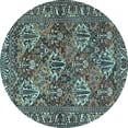 thumbnail image 1 of Ahgly Company Indoor Round Persian Light Blue Traditional Area Rugs, 4' Round, 1 of 4