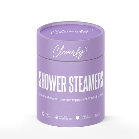 Cleverfy Shower Steamers Aromatherapy – Tube Gift Box for Women and Adults. pack of 3 shower bombs with Essential Oils for personal care and relaxation.
