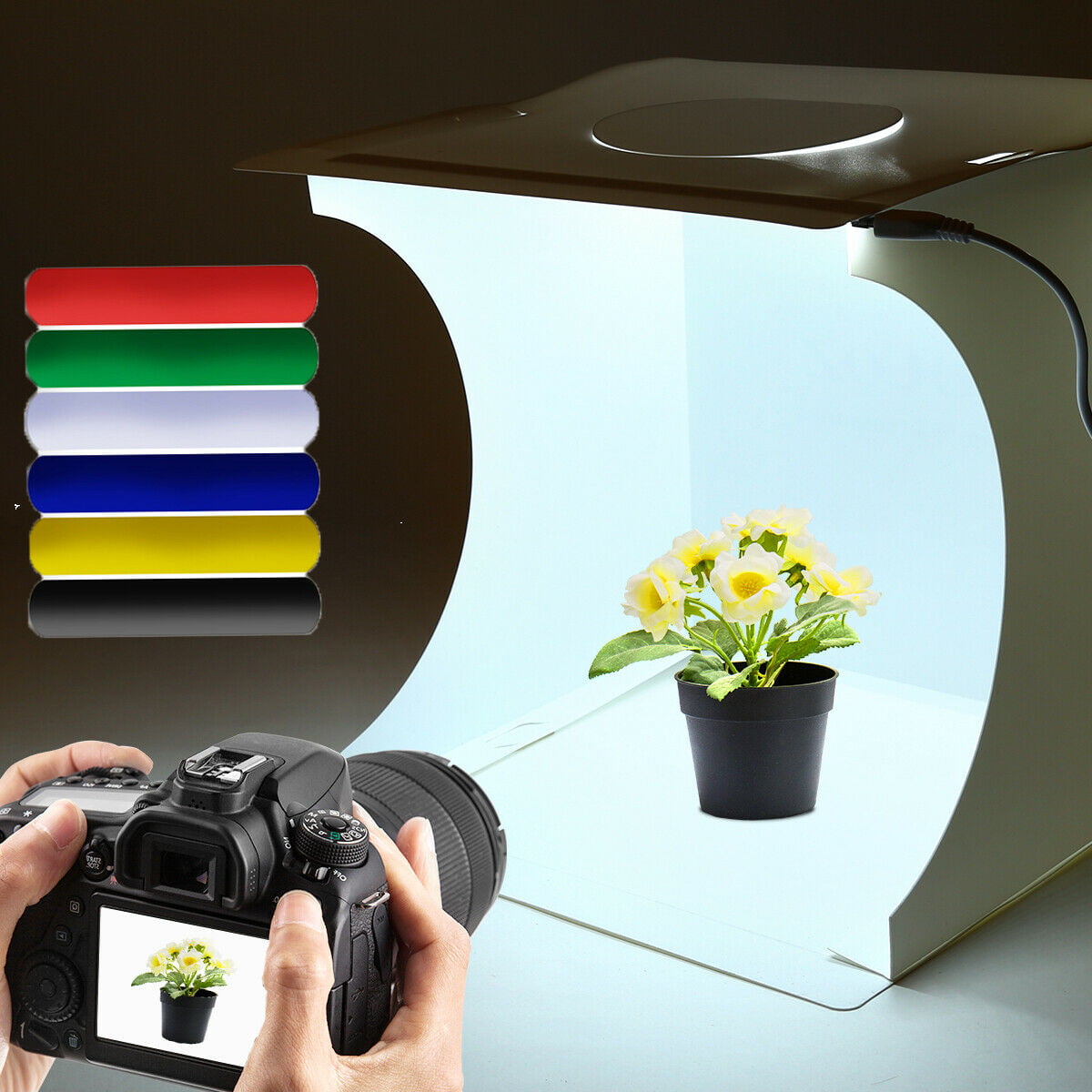 Photo Studio Photography Lighting Tent Light Room Cube Mini Box 6pcs Backdrops 