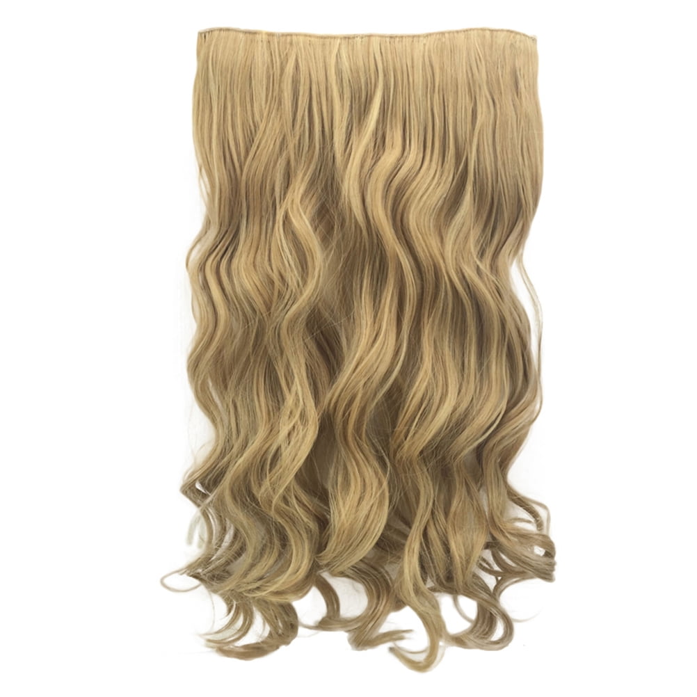 HEMOTON 1 Pack 3/4 Full Head Curly Wave Clips in on Synthetic Hair  Extensions Hairpieces for Women 5 Clips (Color - 27/613) - Walmart.com
