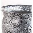 thumbnail image 6 of Embossed Silvertone Metal Planters, Set of 4 - Sizes 15.75  dia. x 13 H, 14  dia. x 10.5 H, 11.25  dia. x 8 H, 9.75  dia. x 7 H, 6 of 8