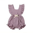 thumbnail image 1 of Fortune 0-24m Baby Girl Summer Ruffles Romper Fly Sleeve Bow Cotton Jumpsuits, 1 of 5