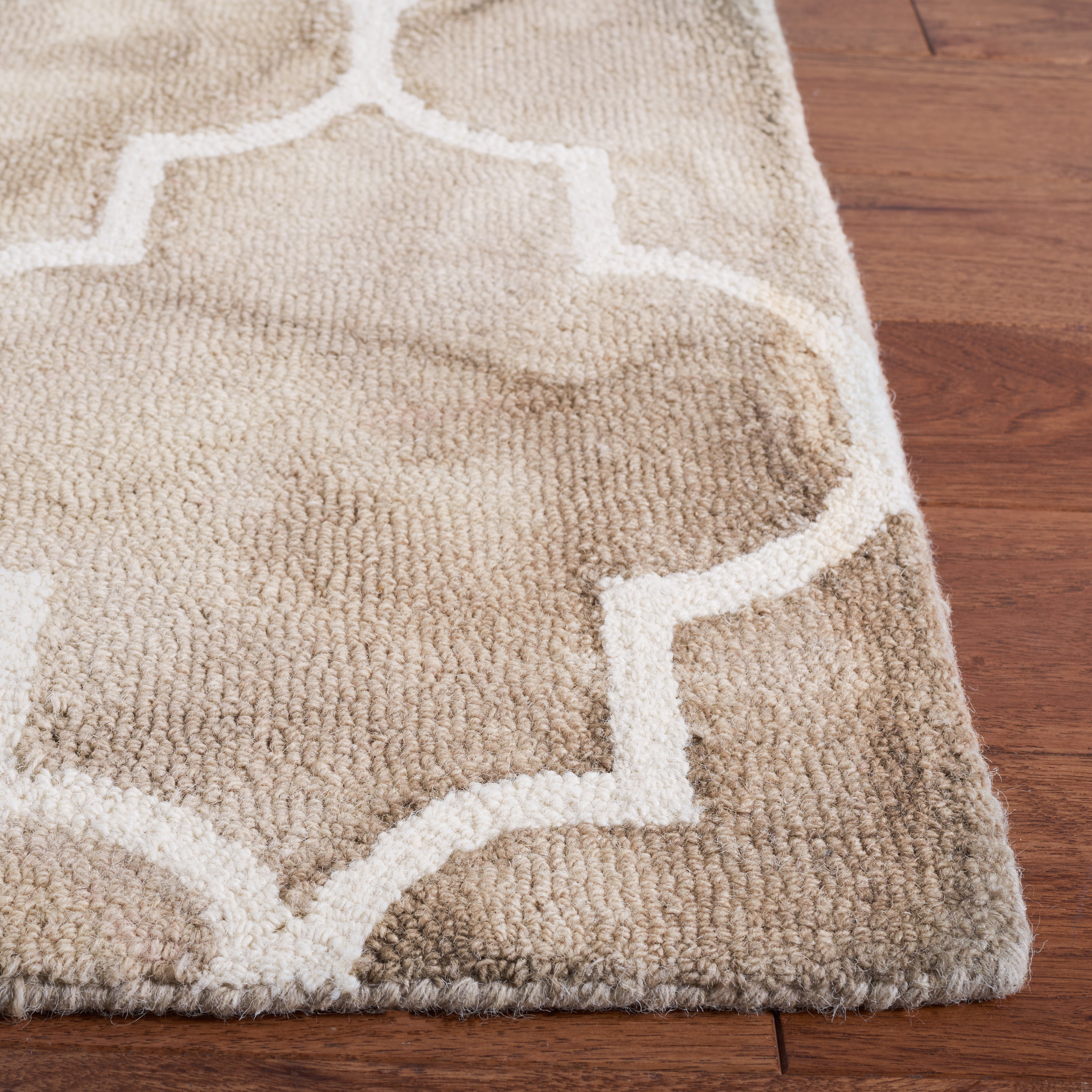 Safavieh Dip Dye Calanthe Geometric Wool Area Rug, Beige/Ivory, 5' x 5' Square