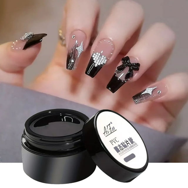 Pisexur Belleza Maquillaje Pegamento para uñas prensadas, pegamento sólido para uñas, pegamento sólido para uñas en gel para uñas prensadas y puntas de uñas de gel suave, ppara mujeres y hombres
