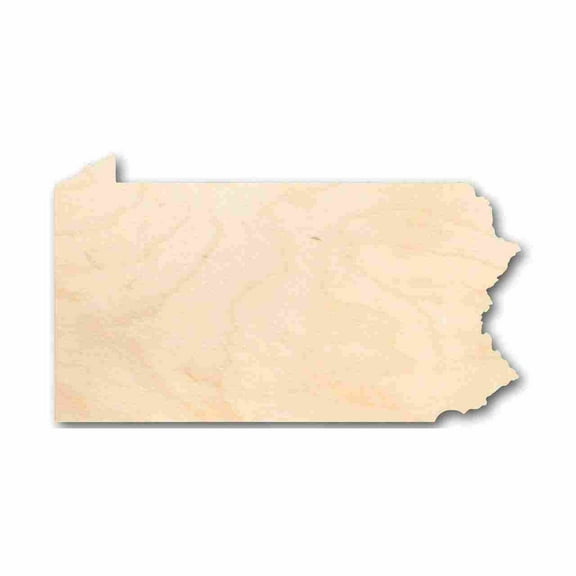 Unfinished Wood Pennsylvania Shape - State - Craft - up to 46" DIY 16" / 1/8"