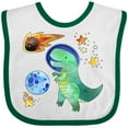 thumbnail image 3 of Inktastic Tyrannosaurus Rex Vs. Meteor Fun Space Dinosaur Boys or Girls Baby Bib, 3 of 4
