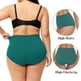 thumbnail image 6 of MecTo Womens High Waist Underwear Plus Size 4 Pack, Cotton Briefs Tummy Control Panties Full Coverage, 6 of 6