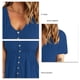 thumbnail image 5 of Vestido de mujer de color azul con escote en V, manga corta, cintura alta y botones delanteros, talla XL, primavera/verano, 5 of 6