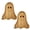 Ghost 2pcs, variant on Halloween Ghost Shaped Wooden Serving Tray Rustic Natural Solid Wood Candy Dish with Raised Edge Cute Smile Decorative Platter for Holiday Party Tabletop Kitchen Counter Dessert Snack Display