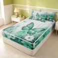 thumbnail image 3 of Erosebridal Cute Butterfly Zipper Queen Comforter Set with Fitted Sheet and 2 Pillowcases, Chic Blossom Zipper Bedding Set, Polka Dots Reversible, Emerald Green, Polka Dots Reversible, 3 of 7
