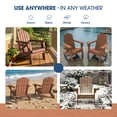 thumbnail image 3 of Adirondack Chairs Set of 2, Folding All-Weather HDPE Plastic Patio Chairs, Teak, 3 of 7