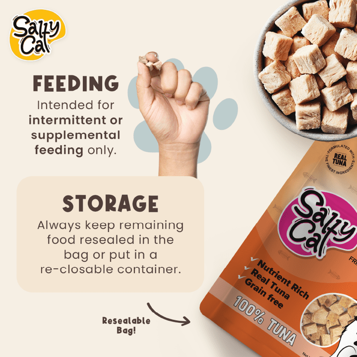 (2 pack) Salty Cat Freeze-Dried Tuna Flavor Crunchy Treats for Cats, 10g Bag